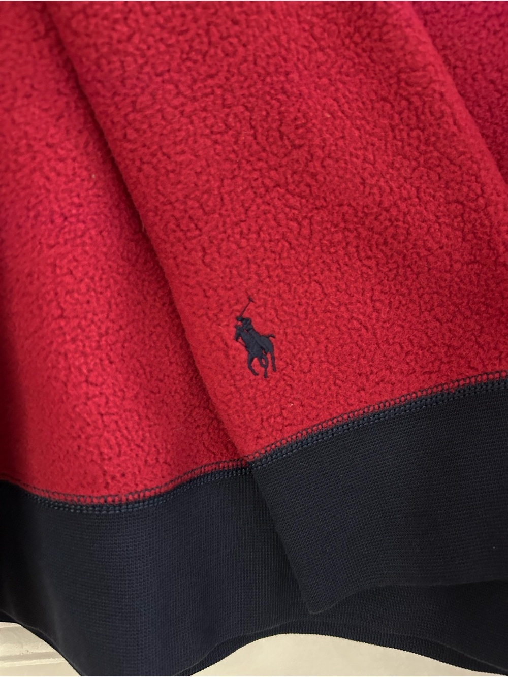 Polo Ralph Lauren Red Men's Pile Fleece Letterman Sweatshirt - Picture 5 of 5